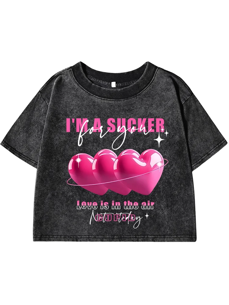 Женская моющаяся короткая футболка Love Is In The Airprinting, летняя повседневная футболка, уличная одежда в стиле хип-хоп, модная свободная футболка