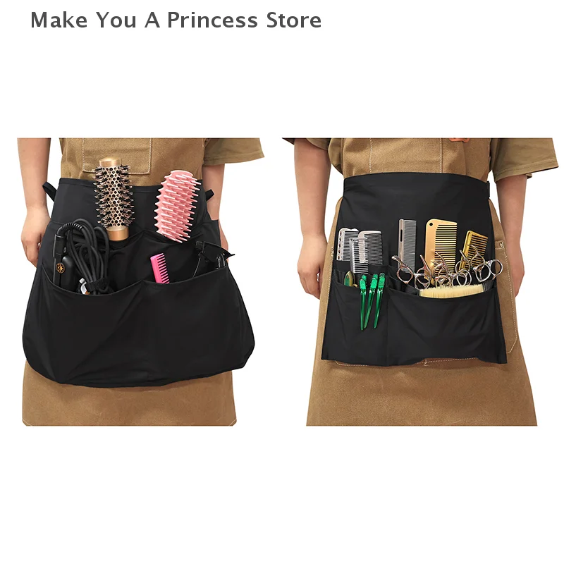 

Barber Half Apron Waterproof Makeup Artist Waist Bag Hipster Salon Belt Hair Cutting Pouch High-capacity Storage Hair-Cut Barber