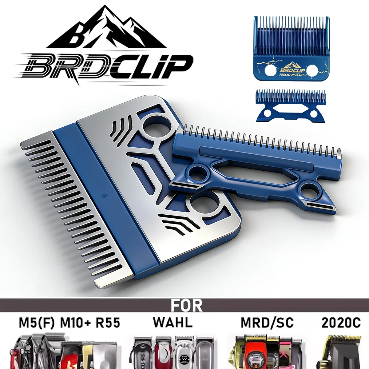 BRDCLIP Blue 808C Professional Hair Clipper Echo Blade, MRD SC BRD-106 Replacement Blade Head, Hair Clipper Maintenance Tool