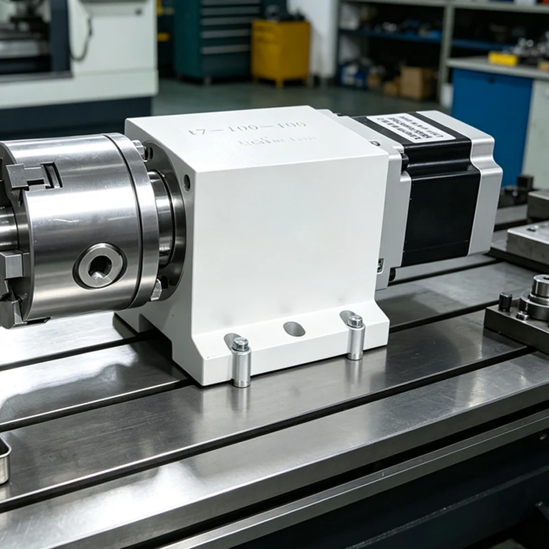 17-100-100A CNC Rotary A Axis Indexing Head 100mm 3/4 Jaw Chuck with Nema34 86mm Motor Control Box for Engraving Carving Machine