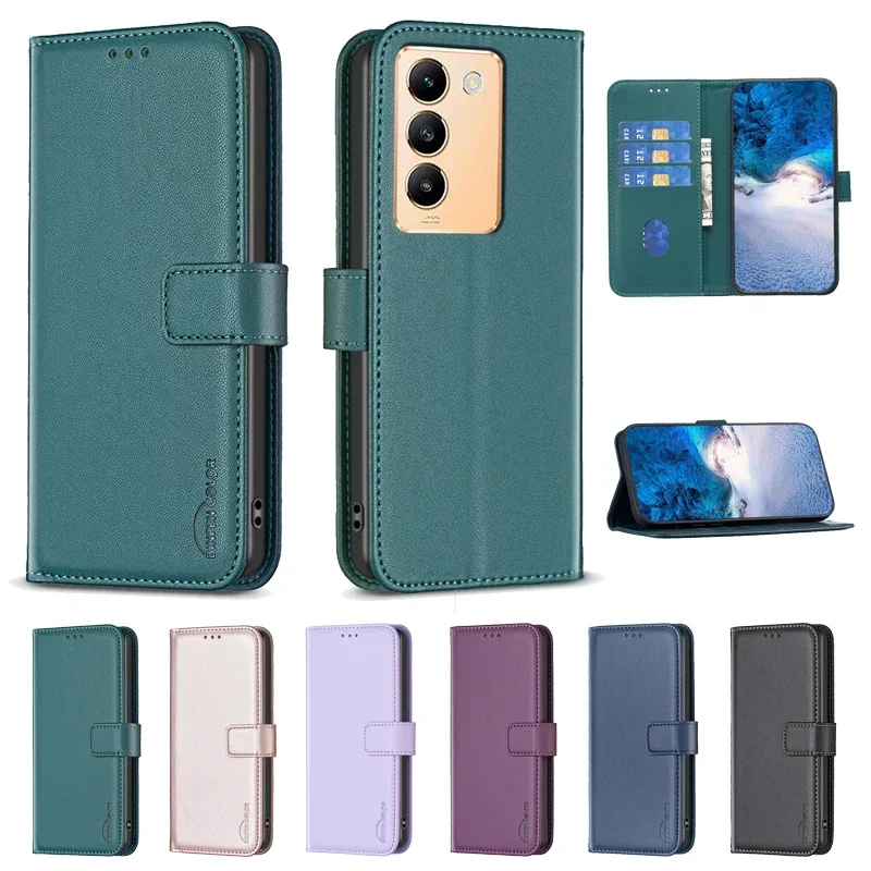 For VIVO Y200E 5G Case Leather Wallet Flip Case on For VIVO Y200E Y200 E V29E Y36 5G Y27 4G VIVOY200E Coque Fundas Shell 2024