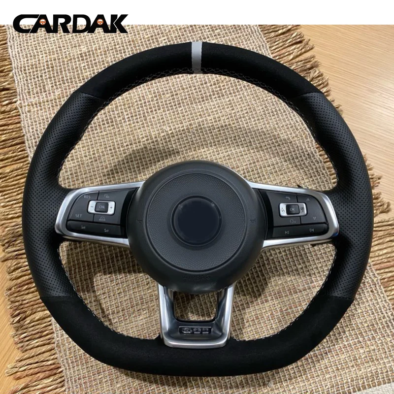 

Customized Car Steering Wheel Braid Cover Anti-Slip Suede For Volkswagen VW Golf 7 GTI Golf R MK7 VW Polo GTI Scirocco 2015 2016