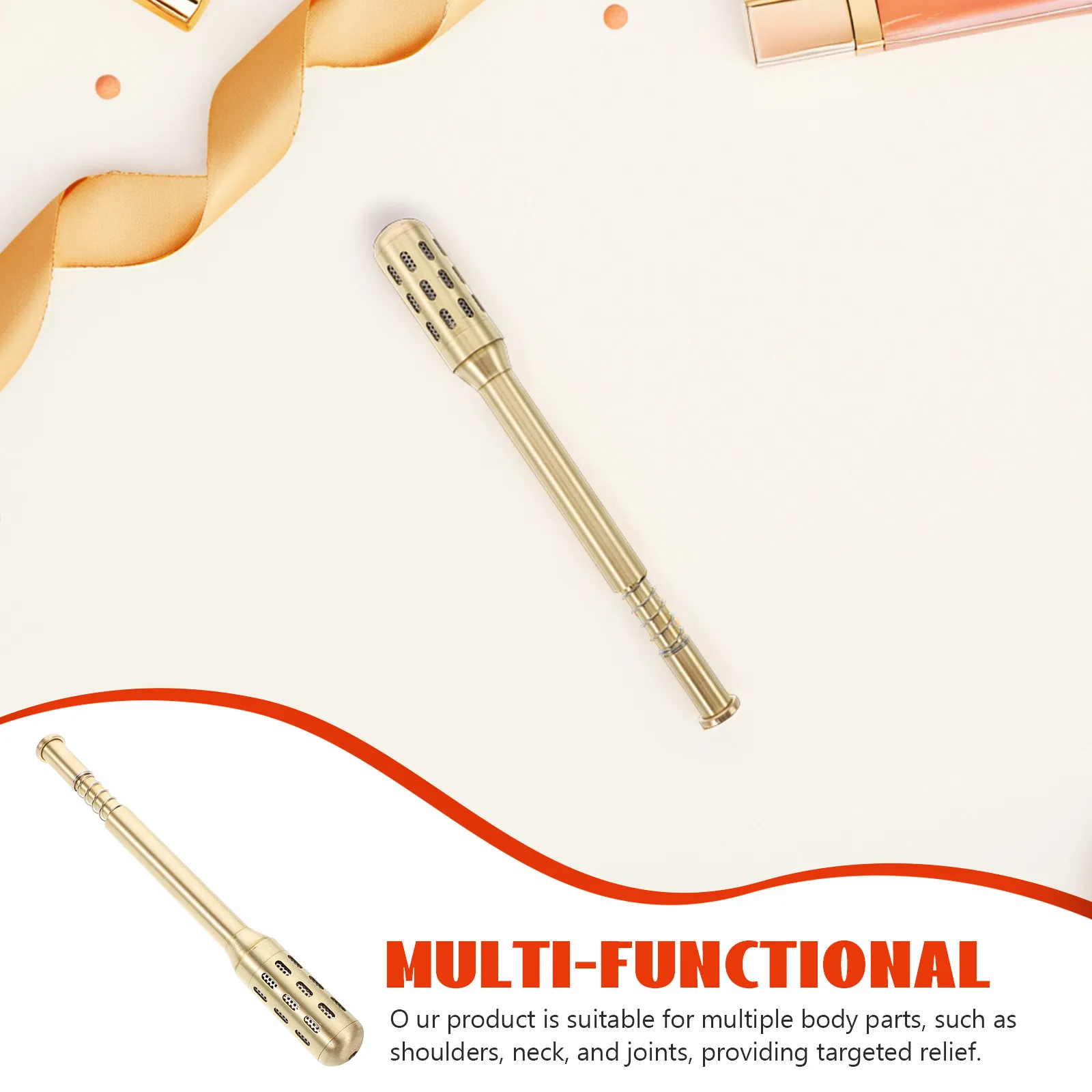 Copper Moxibustion Stick Medium Size Handheld Moxa Roller Therapy Tool for Facial Beauty Salon Portable Moxibustion Massager