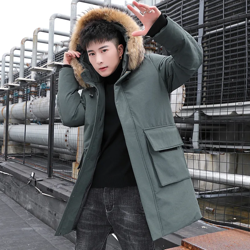 

Winter Jacket Coats Men Fur Hooded Parka Oversize Long Cotton Coat Puffer Jackets Streetweare Male Down Jacket Coat Men Clothing