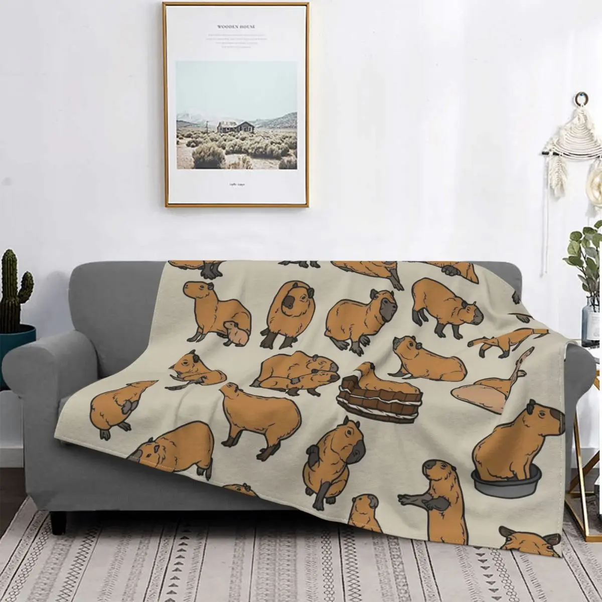 Never Enough Capybaras Blanket Fleece Decoration Multifunction Ultra-Soft Throw Blanket for Sofa Couch Bedspread