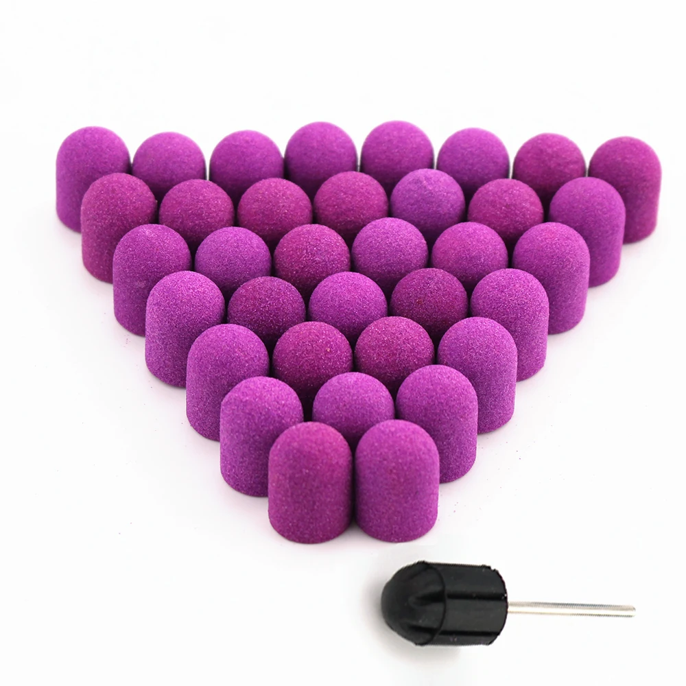 50 قطعة 10*15 مللي متر مسمار الرملي قبعات البلاستيك الكهربائي مع قبضة الحفر القدم إهاب طحن كتلة تلميع اكسسوارات أدوات باديكير