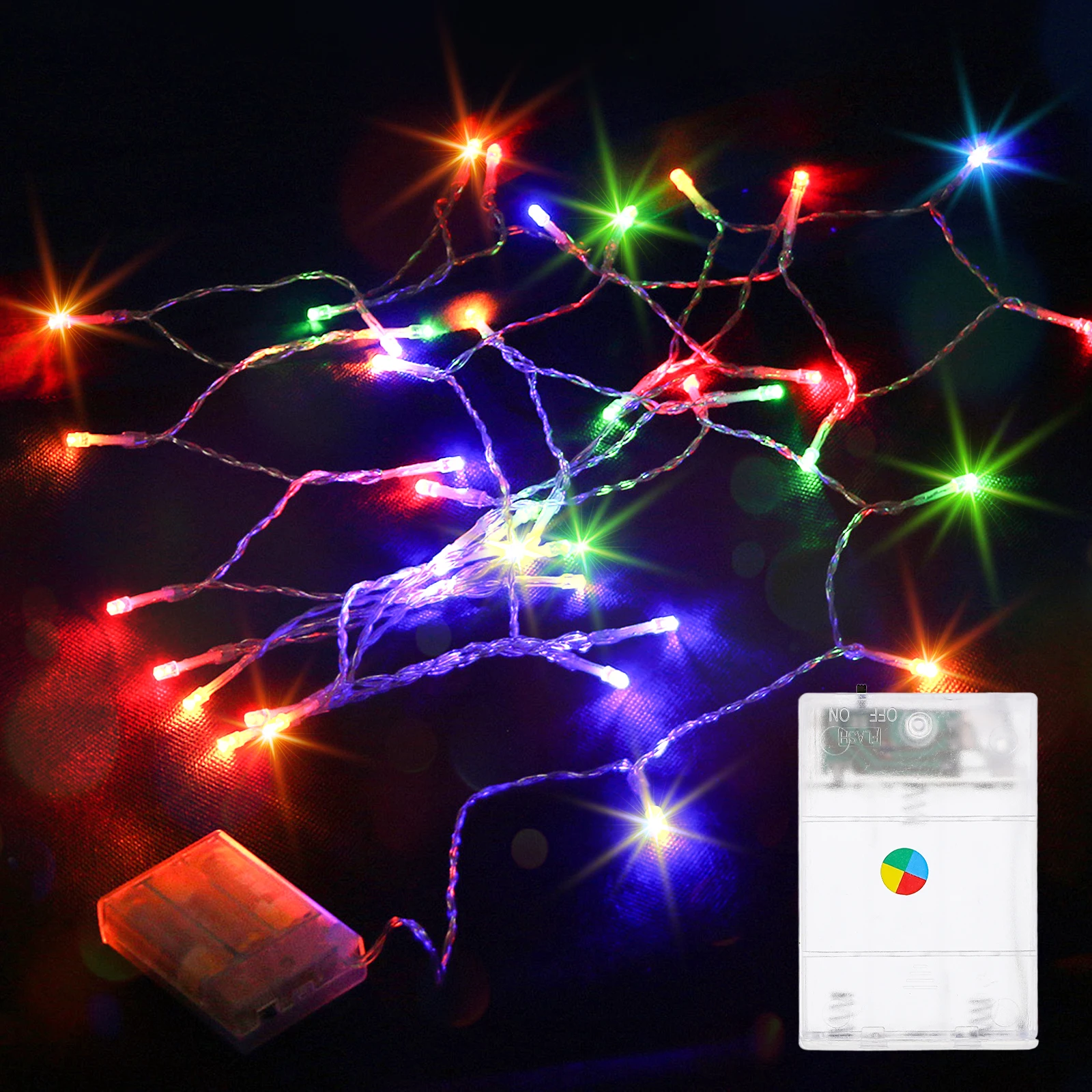 

4M 40LED Operated String Lights Multicolor 3 Modes LED Decorative Strip Outdoor Christmas DIY Party Festival