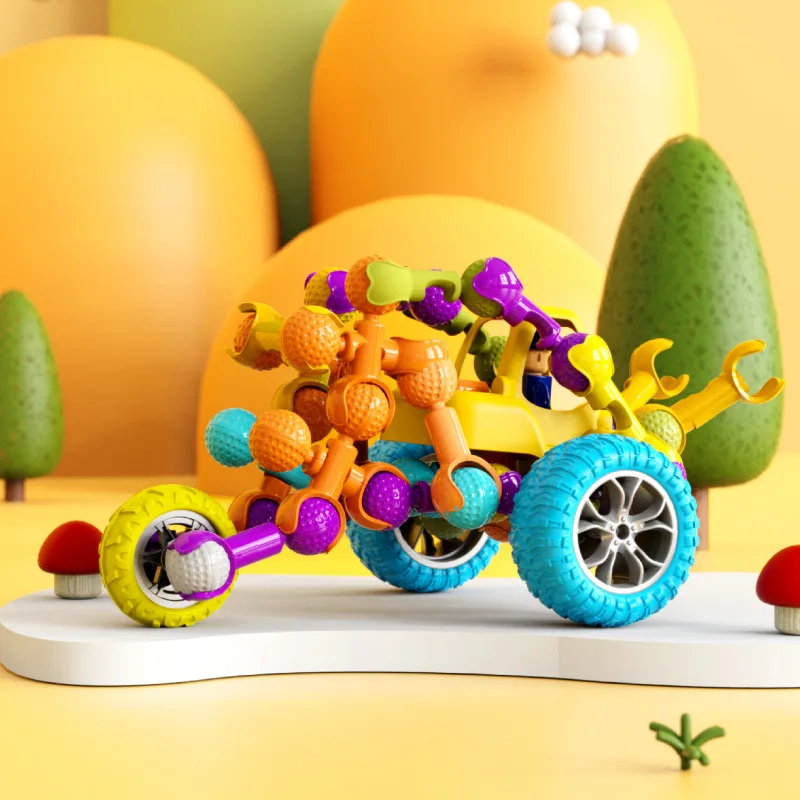 ของเล่นเด็กที่มีมือเปลี่ยนได้อเนกประสงค์โครงกระดูกร่วมบล็อกมัลติฟังก์ชั่ DIY สร้างสรรค์ประกอบปริศนาของขวัญ