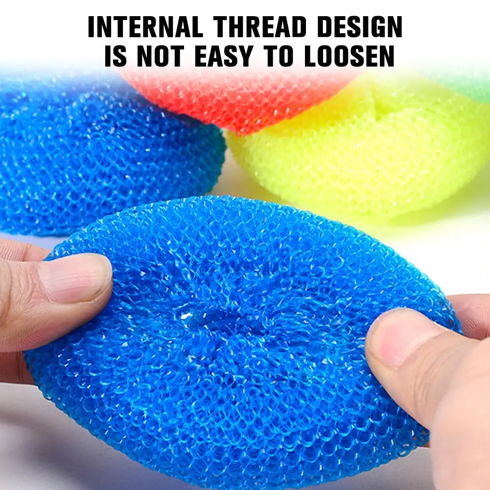 1/5/10pcs Dish Cleaning Brushes Mesh Pad Random Color Dish Mesh Scrubber Household Bowl Pot Cups Scouring Pad Kitchen Cleaning