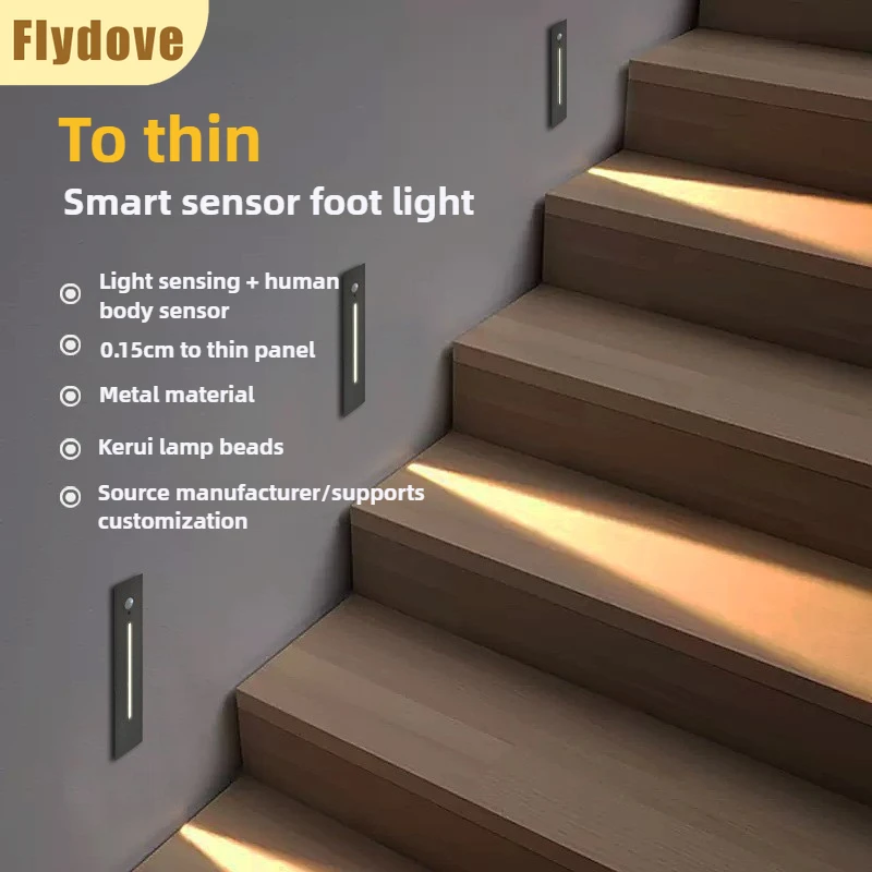 

Human Body Sensing Foot Light 3W Intelligent Outdoor Staircase Corridor Step Embedded LED Strip Lighting Decorative Wall Light