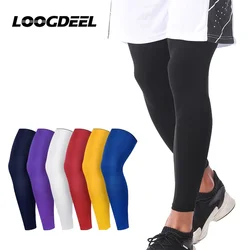 LOOGDEEL 1PCS Elastic Long Knee Brace Sleeve Sports Fitness Kneepad Protective Gear Patella Knee Pad Basketball Knee Support Men