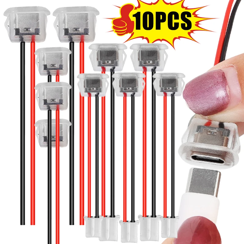 

2-10pcs 11cm TYPE-C2P Female Glue-in Receptacle 3A Input Charging Port USB-C Power Port Charger Plug Connector for Cars 3c Smart