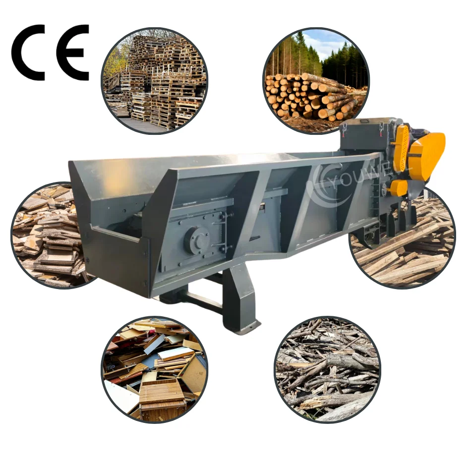 High Capacity Automatic Electric/Diesel Engine Heavy Duty Wood Waste Crusher With Motor Gear Adjustable Output High Productivity