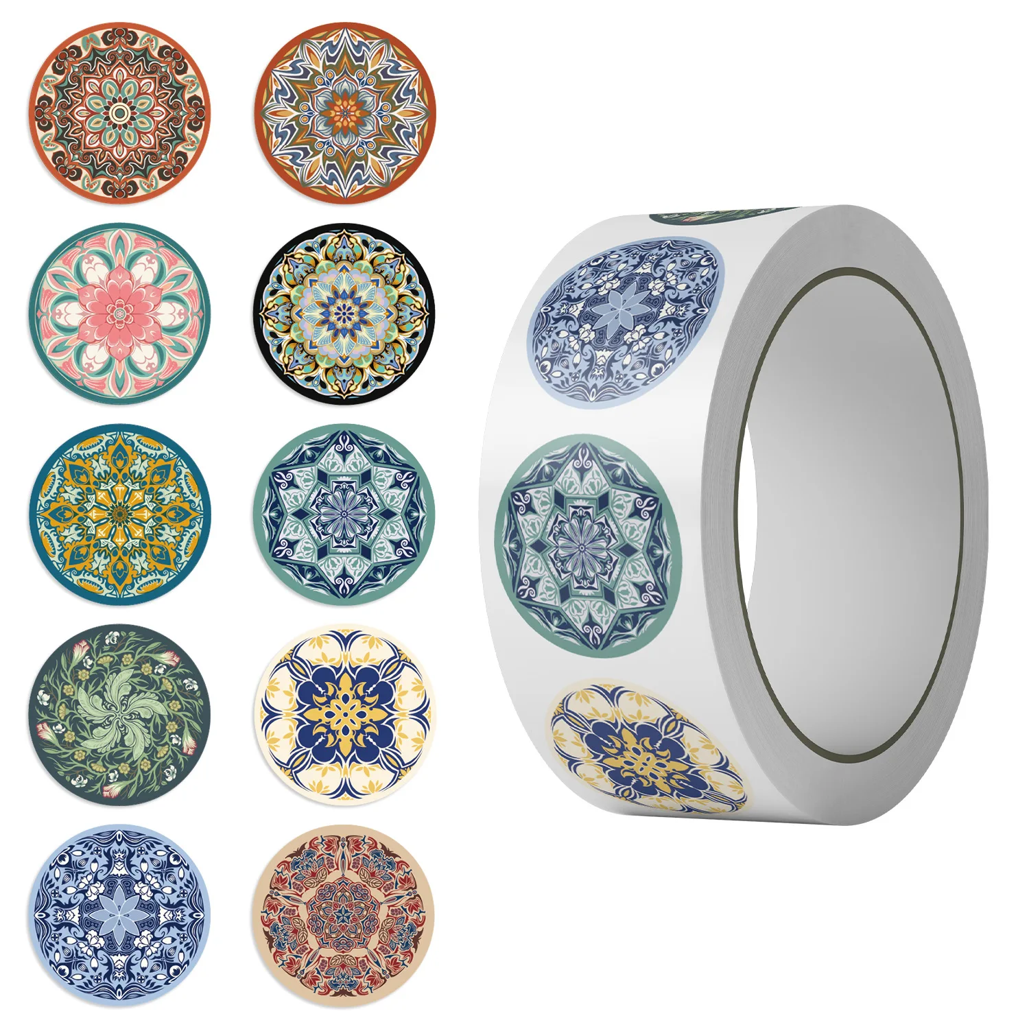 500pcs/1 lot Retro Pattern Cartoon Series Roll Stickers DIY Waterproof PVC Decorative Phone Case Water Cup Stickers