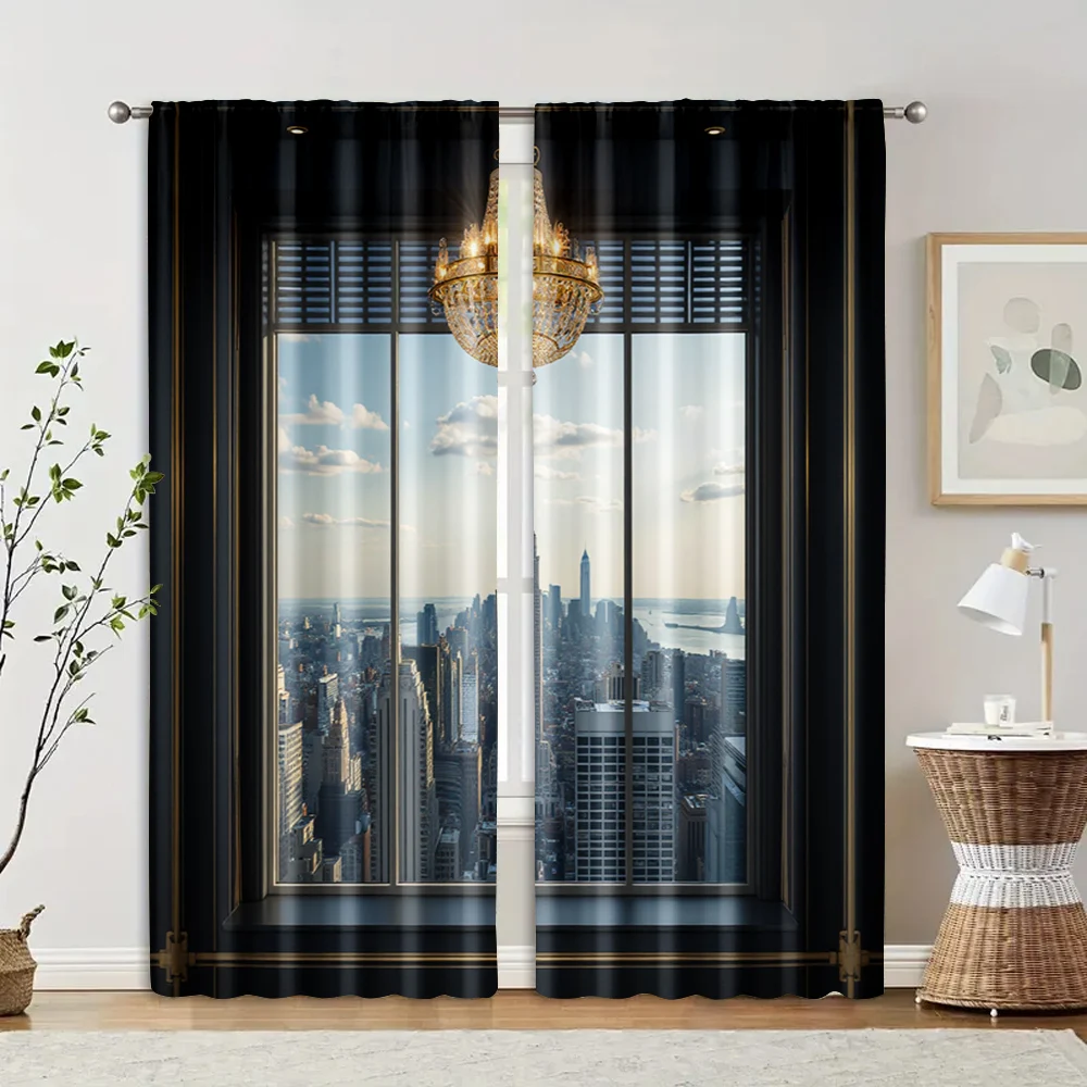 2pcs, Pattern Curtains Great Gatsby Polyester Woven (without rod) Stuff Clearance for Living Room, Bedroom, Kitchen, Dining