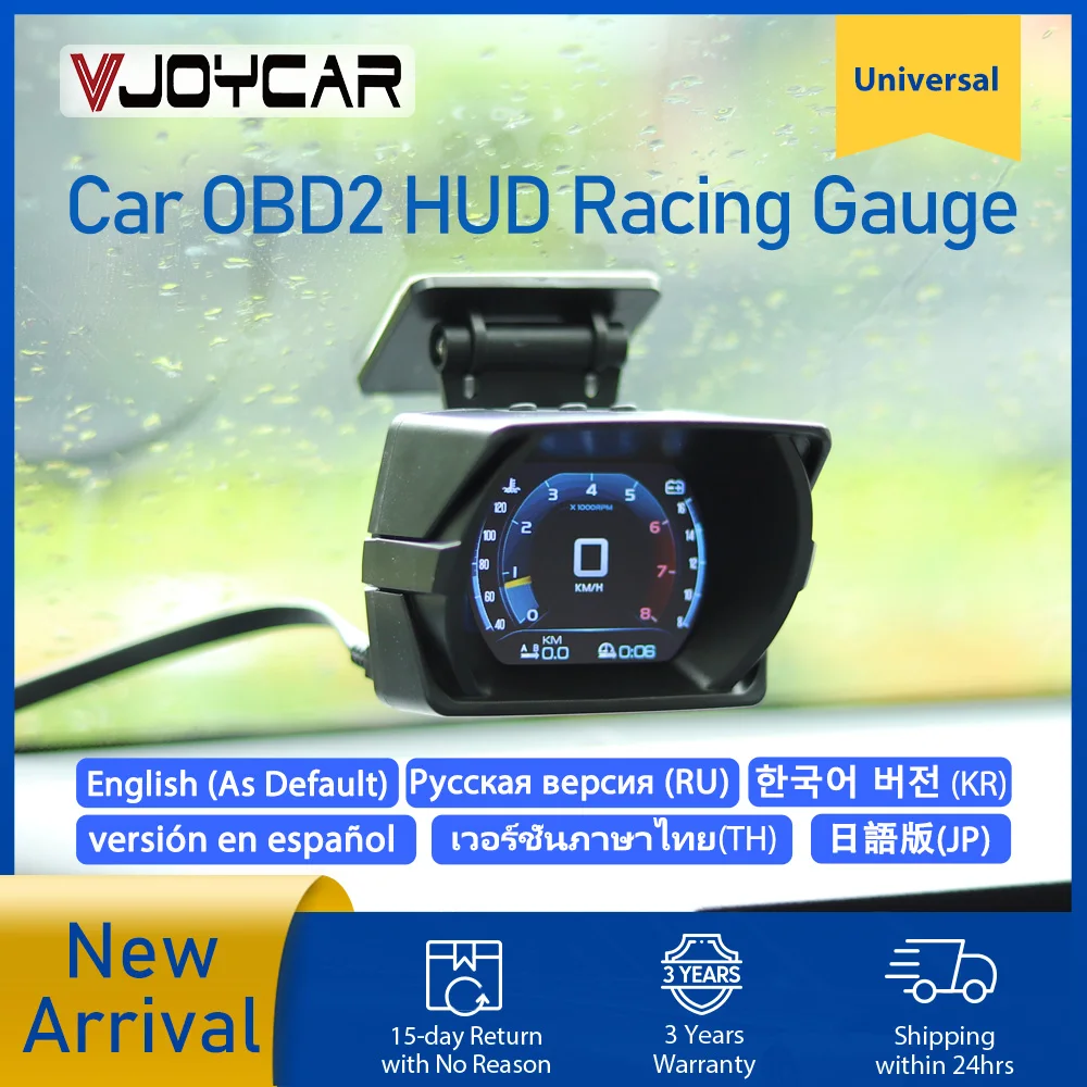 

2023 Updated New V63S OBD2 HUD Gauge Car Head Up Display Multi-Function Dashboard Coolant / Oil Temp. Fuel Consumption Oil Level