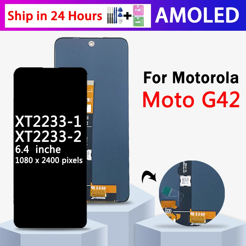 64-スーパー-amoled-モトローラモト-g42-xt2233-1-ディスプレイ-lcd-タッチパネルスクリーンデジタイザ-xt2233-2-ディスプレイフレーム