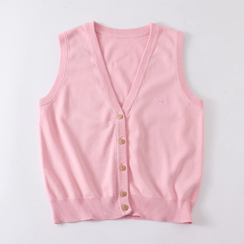 Fashionable and Comfortable Tea Vast Love College Japanese Students Knitted Sweater Undershirt Cardigan Sleeveless Thin Section