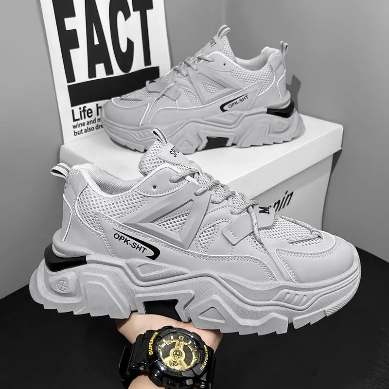 الرجال سميكة سوليد عارضة شبكة لوحة أحذية الخريف تنفس لينة سوليد احذية الجري في الهواء الطلق أزياء أحذية رياضية الذكور أحذية رياضية #1