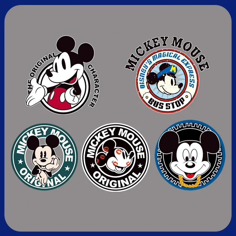 Disney Mickey Mouse żelazko na plastry Hot Transfers odzież z nadrukiem kreskówki Patch koszulka DIY szycie ubrań torba Decration naklejki prezenty