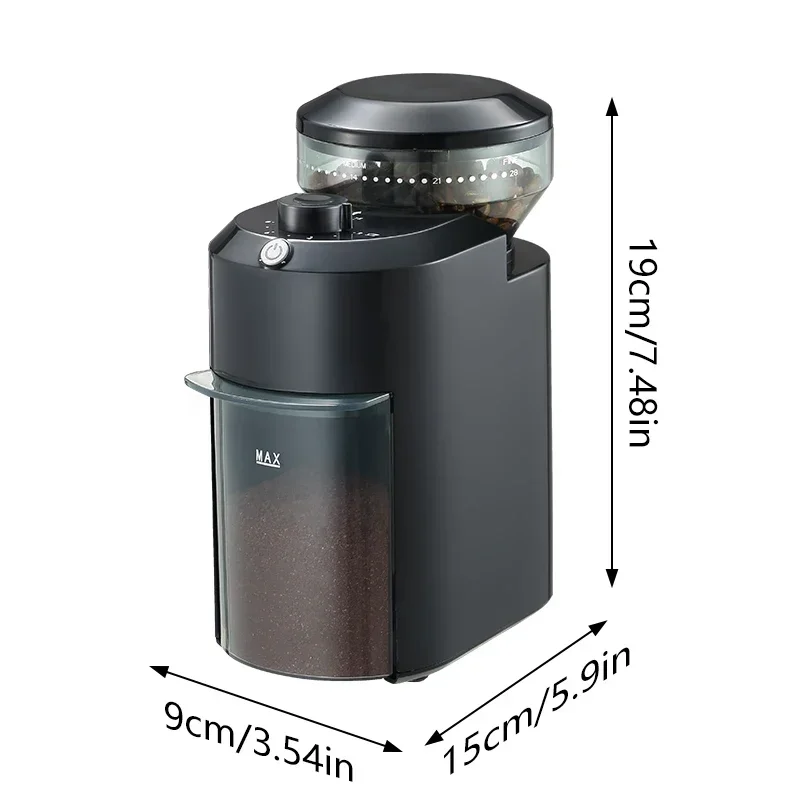 Mini Portable Electric Adjustable Burr Mill with 28 Precise Grind Setting Conical Burr Coffee Grinder French Press Espresso Grin