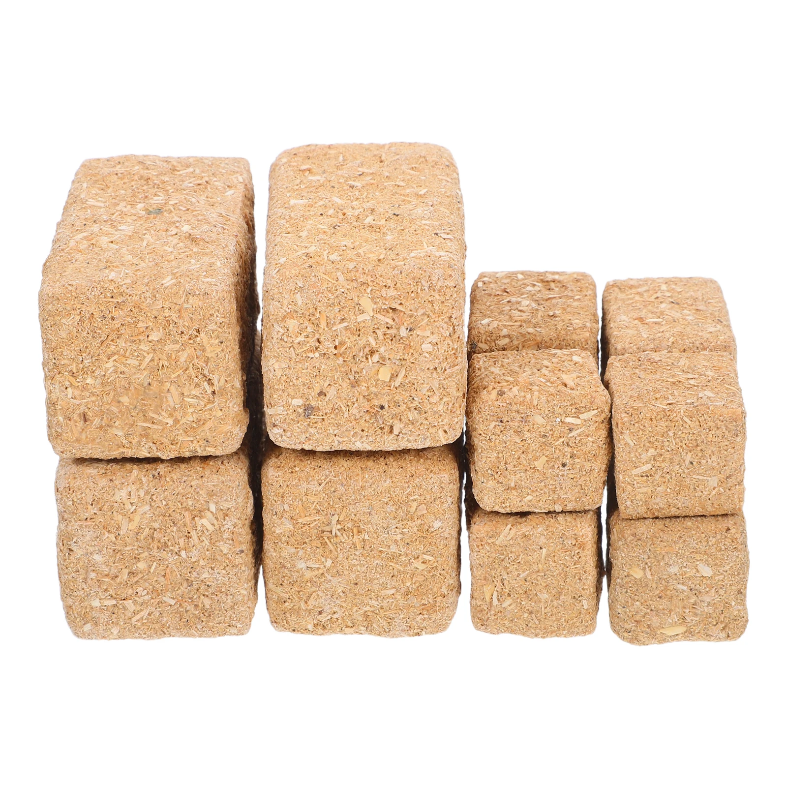 

12pcs Miniature Farm Decoration Faux Hay Blocks Dollhouse Animal Wood Bales Straw Stack Fall Decor Natural Look Craft Supplies