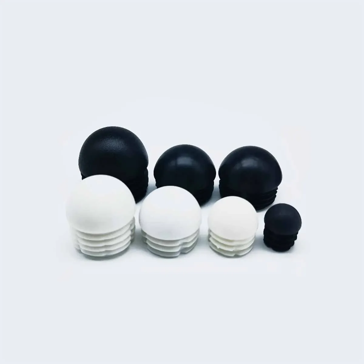 Black Plastic Round Head Plug Hemispherical Head Curved Surface Pipe Plug