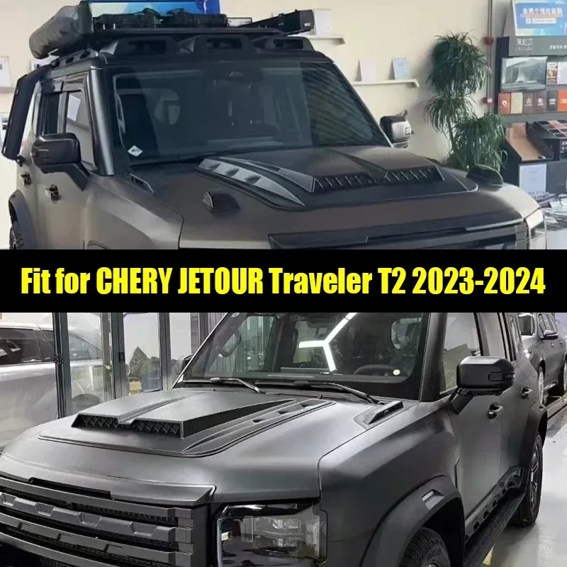 New! Car Hood Cover Suitable for CHERY Jetour Traveller T2 2023 2024 City Hunter Kit Air Outlet Hood Decorative Sticker Accessor