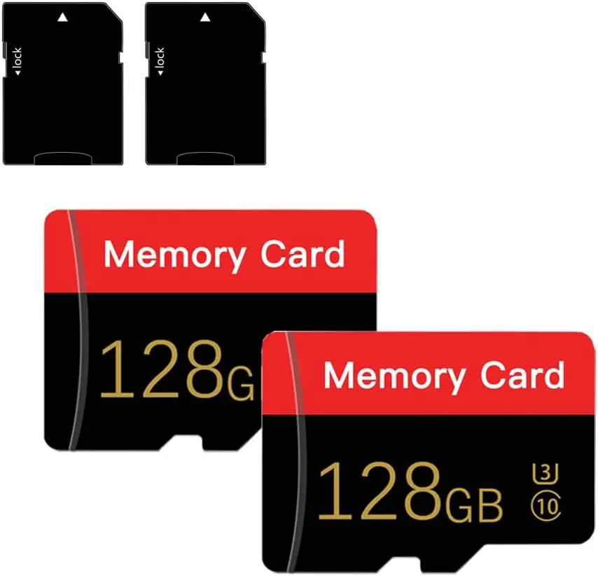 

Комплект из 2 карт памяти Micro SD 128 ГБ с адаптером, C10 UHS-I A1 TF для смартфонов, планшетов, камер, дронов