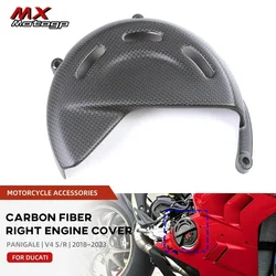 Motorcycle Carbon Fiber Dry Clutch Cover Right Engine Case Protector For DUCATI Panigale V4 V4S V4R Streetfighter Multistrada V4