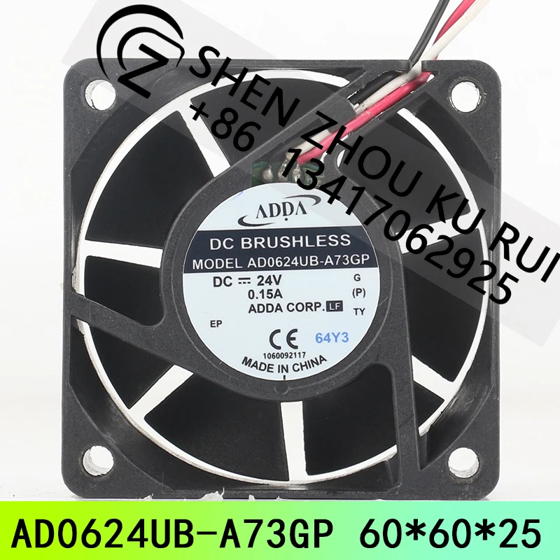 ADDA three-wire 12V 48V DC 24V 0.15A AC EC 6025 60X60X25MM 6CM double ball bearing low noise inverter AD0624UB-A73GP cooling fan