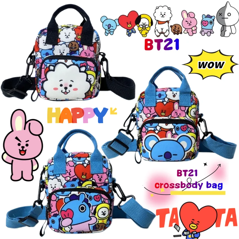 

BT21 koya mang RJ messenger bag creative high-value cartoon print large-capacity portable leisure travel mobile phone satchel