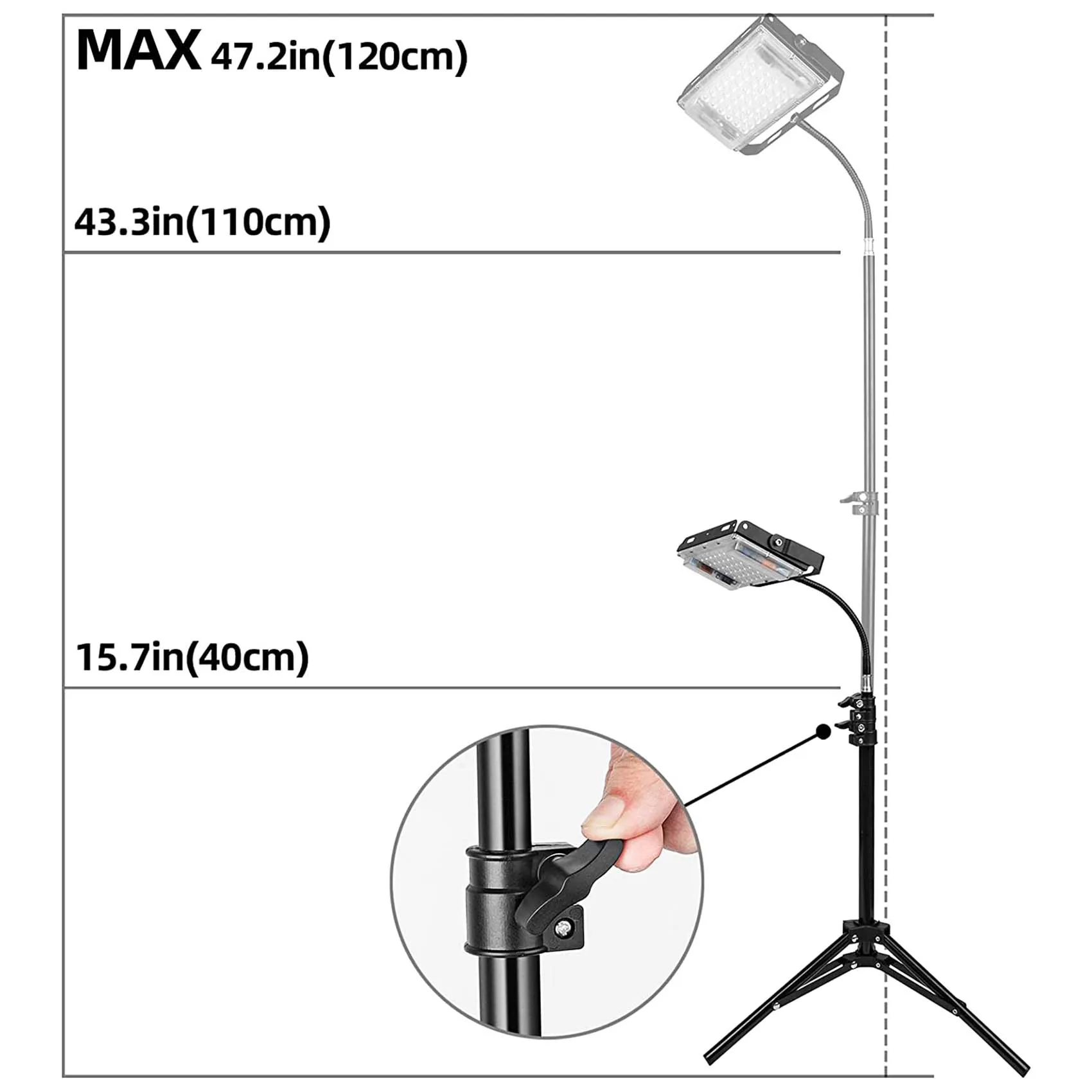 

[NEW!A93G】 Grow Light With Stand, Full Spectrum LED Floor Plant Light For Indoor Plants, Grow Lamp With On/Off Switch US Plug
