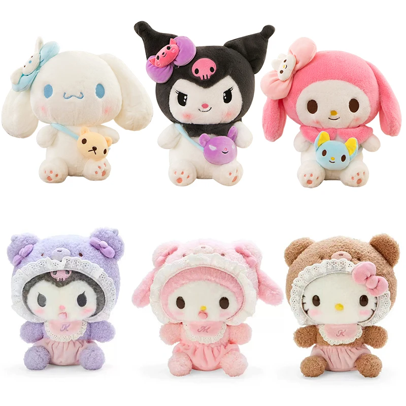 

40cm Kawaii Sanrio Kuromi My Melody Cinnamoroll Plush Toys Doll with Bag Pillow Anime Cartoon Kids Gifts Room Decoration Dolls