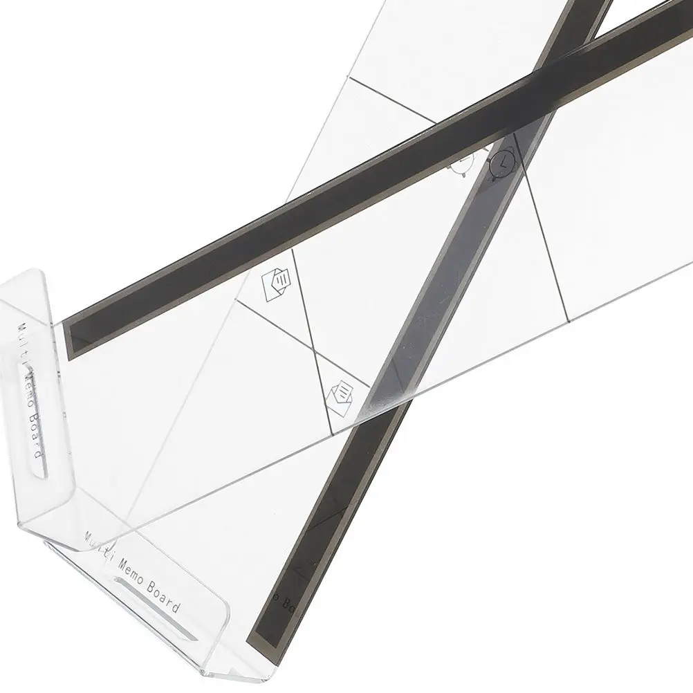 3Pcs Transparent Acrylic Monitor Memo Board Side Mount Paper Holder Reusable Adhesive Computer Message Note Board Office Desk