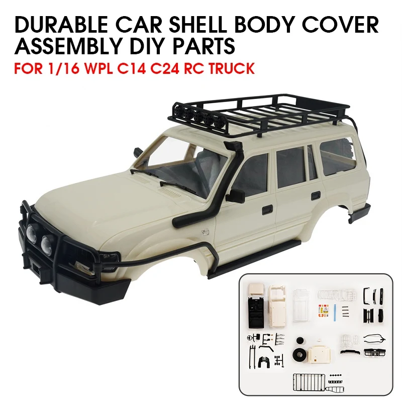 Durable Car Shell Body Cover Assembly DIY Parts For 1/16 WPL C14 C24 RC Truck upgrade parts for RC crawler rc car models