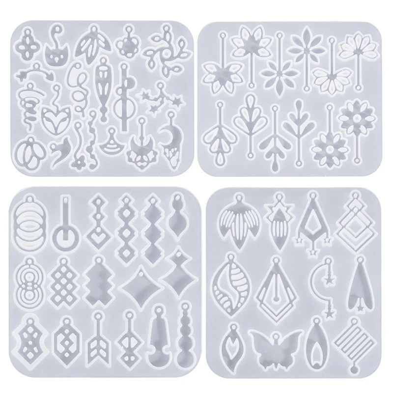 

Mixed Series Earrings Pendant Silicone Mold DIY Epoxy Resin Retro Hollow Irregular Shaped Earrings Keychain Pendant Resin Making