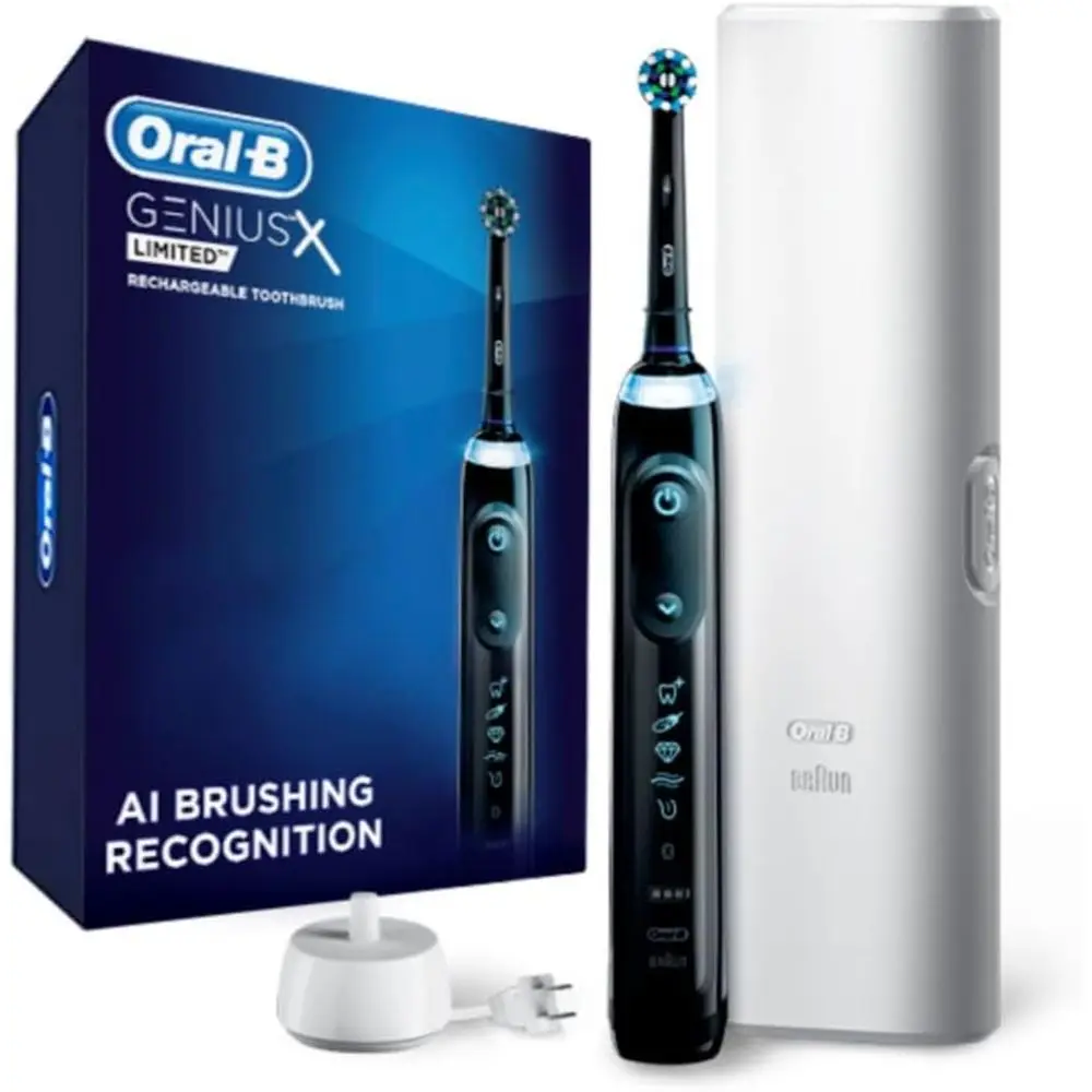 

Rechargeable Electric Toothbrush with Extra Brush, Travel Case, Night Black