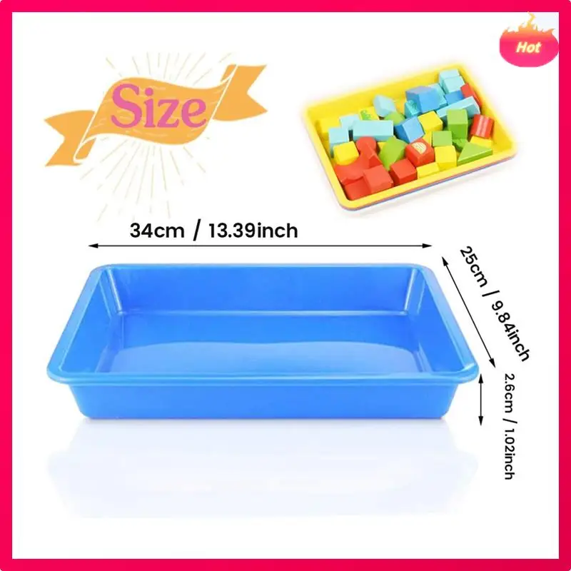 10 قطع من صواني الفن البلاستيكية متعددة الألوان، صينية بلاستيكية للنشاط، صينية تقديم للفن والحرف اليدوية، اللوحة، تنظيم العرض #6