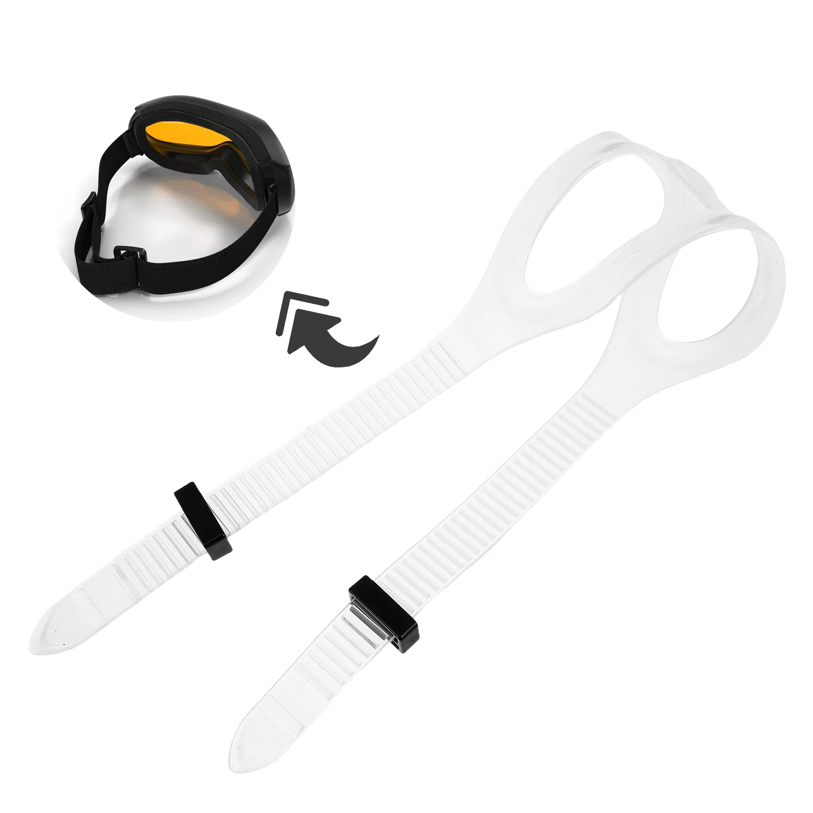 

2pcs Universal Straps Replacement Silicone Clear For Swimming Snorkeling Diving Unisex Adjustable Head Band Eyewear