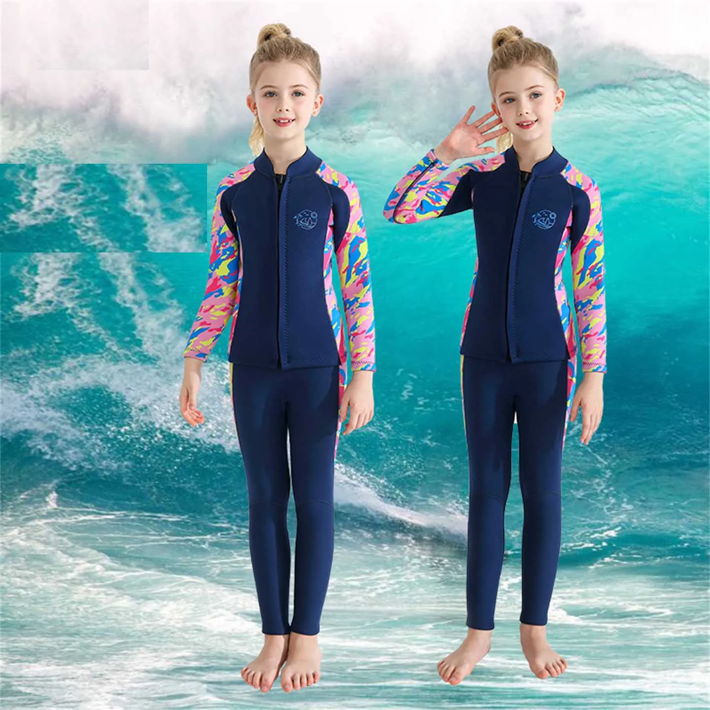 Winter Kinder Neopren anzug 2,5mm Neopren Ganzkörper 2 Stück Split Tauchanzug Jungen und Mädchen Surfen Schnorcheln Kinder Thermo Badeanzug