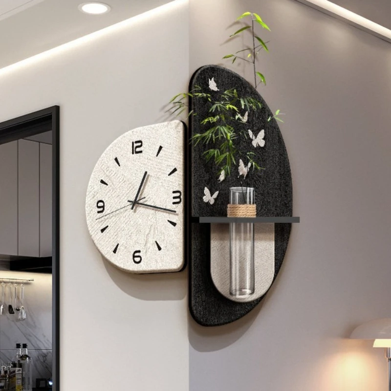 Corner Wall Clock Minimalist Decoration Art Clocks Creative Decorative Painting Room Design Clock Aesthetic Home Clocks Things