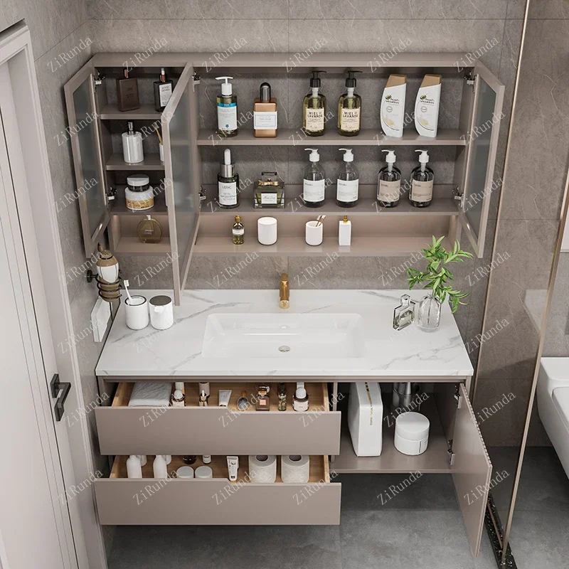 ~Paint Bathroom Cabinet Combination Stone Plate Seamless Basin Washstand Bathroom Ceramic Whole Washbin