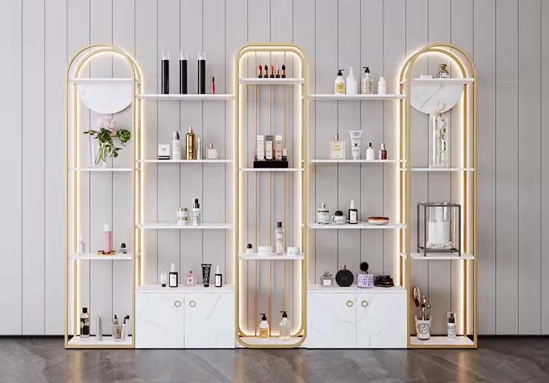 

Cosmetics display cabinet Nail salon with light container tobacco and alcohol cabinet Product display cabinet Beauty salon shelf