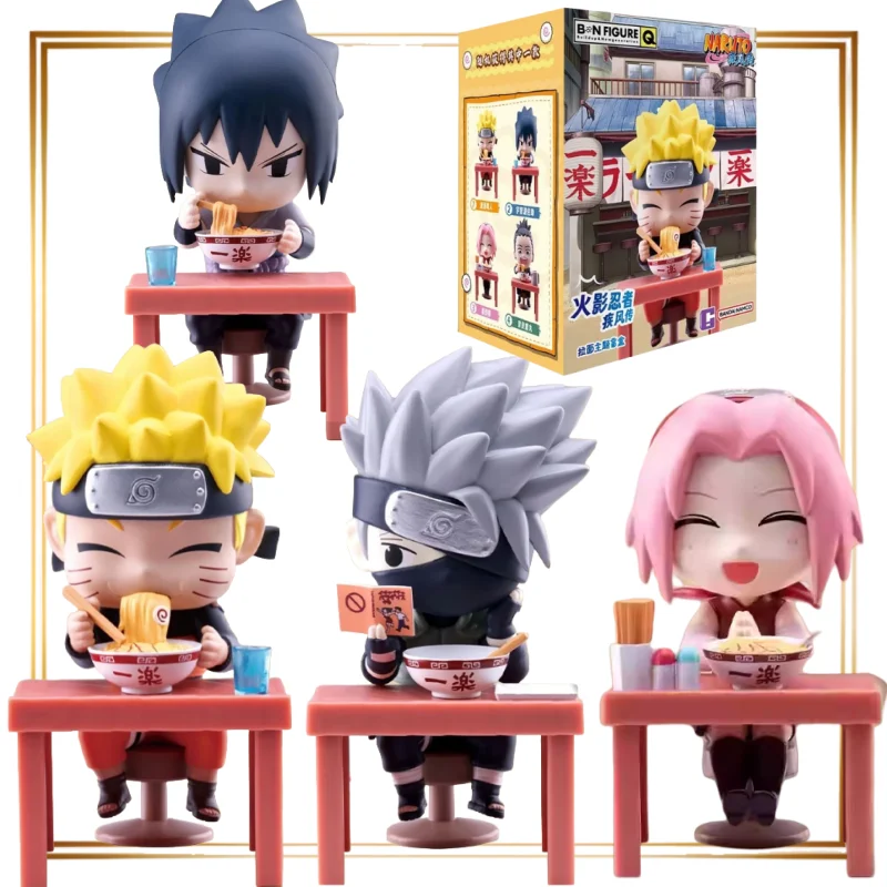 Caja ciega con temática de NARUTO Ramen, versión Q de adorno de mesa, muñeca Uzumaki Naruto, juguetes, regalo de vacaciones, periféricos de Anime