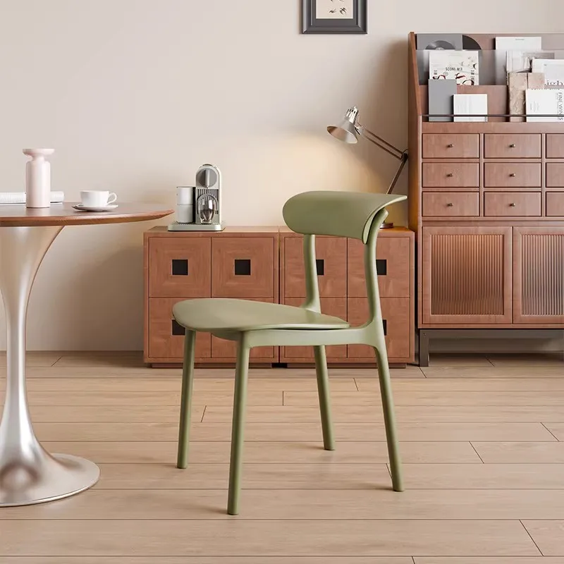 Dining chair household thickened plastic chair can be stacked sedentary comfortable Nordic dining table chair designer creative