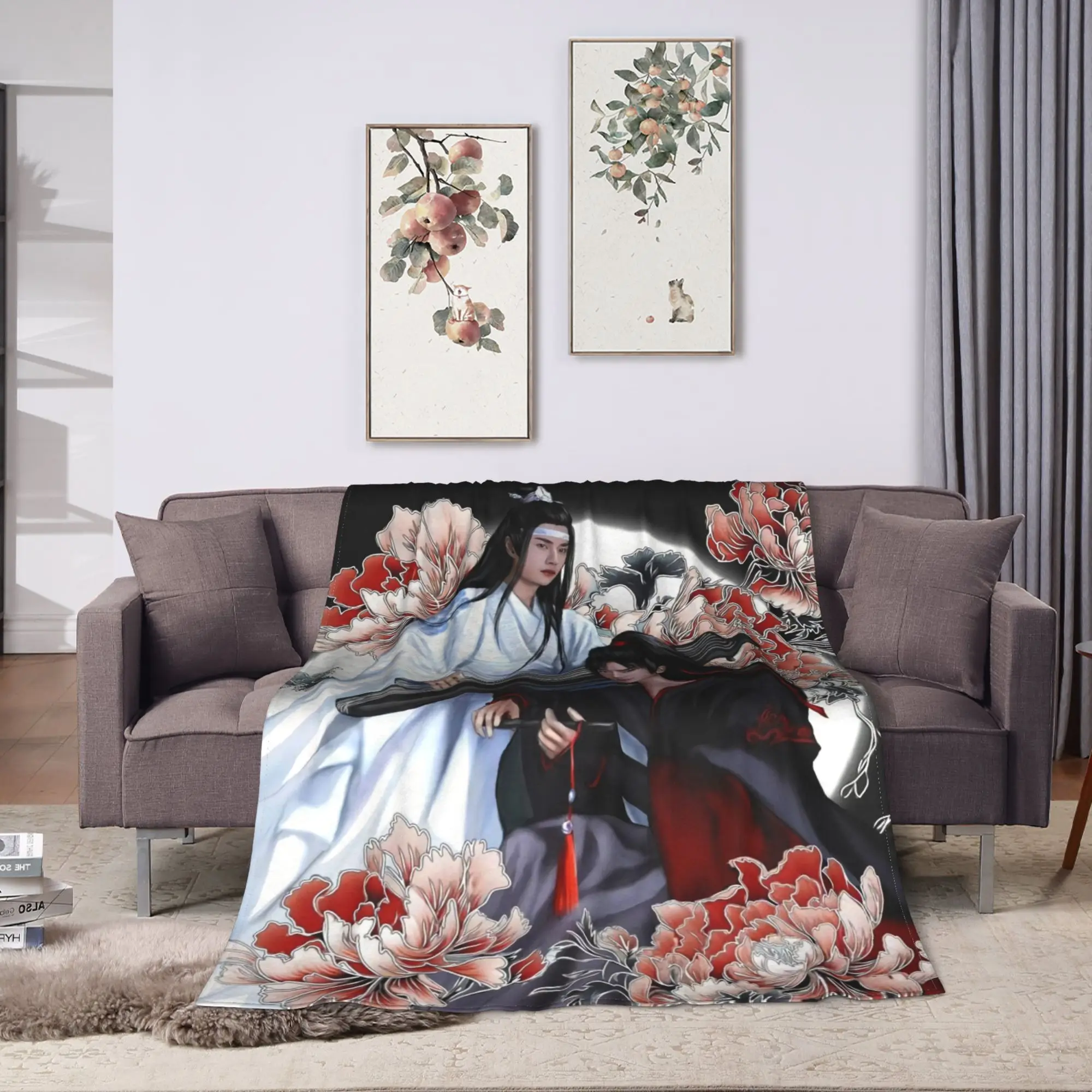 Drama The Untamed xiao zhan yibo Blankets Warm Soft Plush Throw Blanket For Couch Bed Picnic Flannel Bedspread Bed Cover
