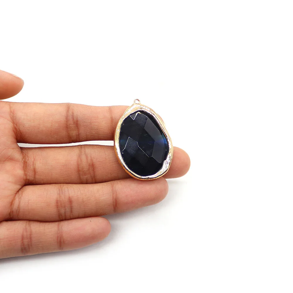 التجزئة غير النظامية النحاس مرصع الأوجه الحجر الطبيعي قلادة مجوهرات اكسسوارات 1 قطعة لصنع المجوهرات قلادة فريدة DIY بها بنفسك