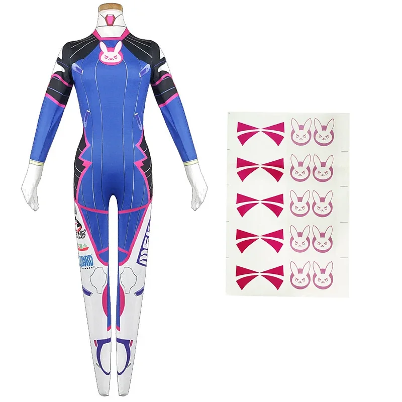ゲームオーバーウォッチ Dva コスプレ衣装タイツジャンプスーツかつら