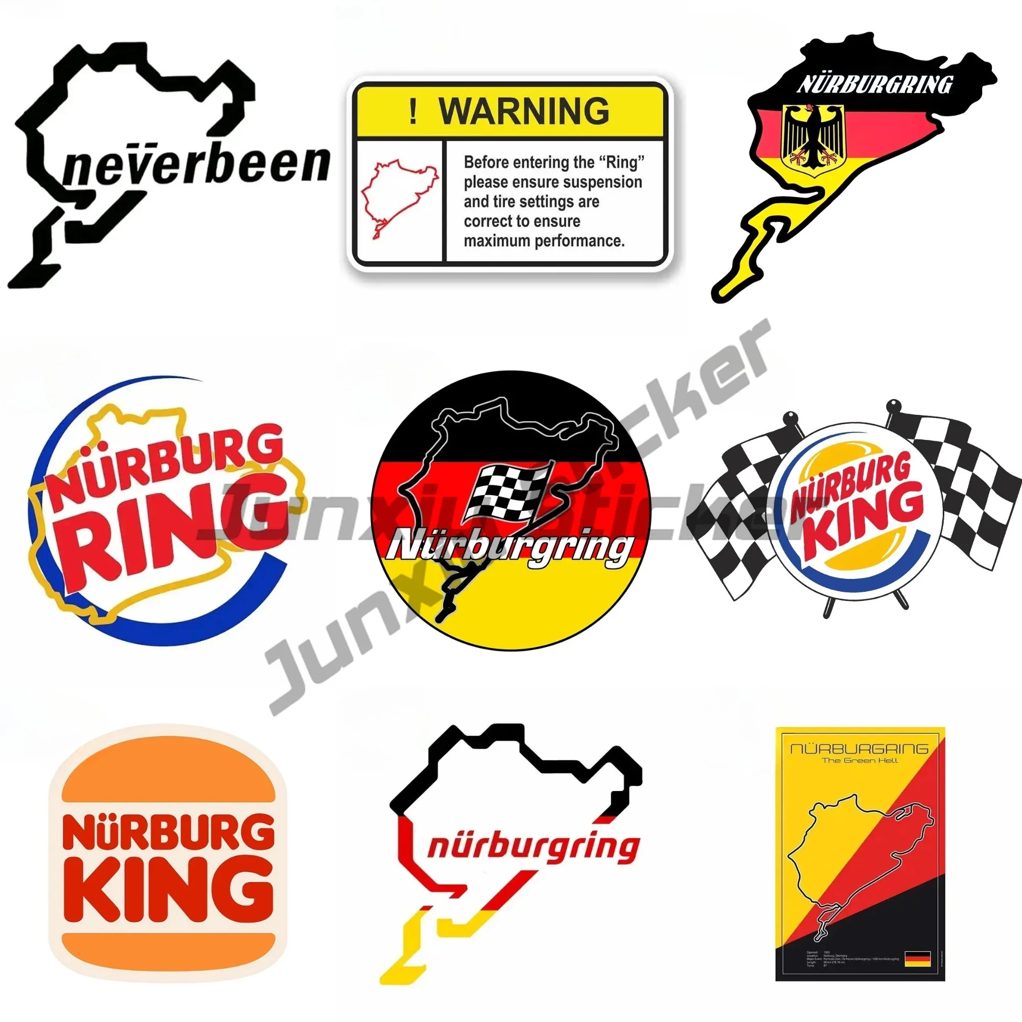 

NURBURG KING Ratlook JDM Style Vinyl Car Sticker Car Styling Decoration NURBURGRING Stickers